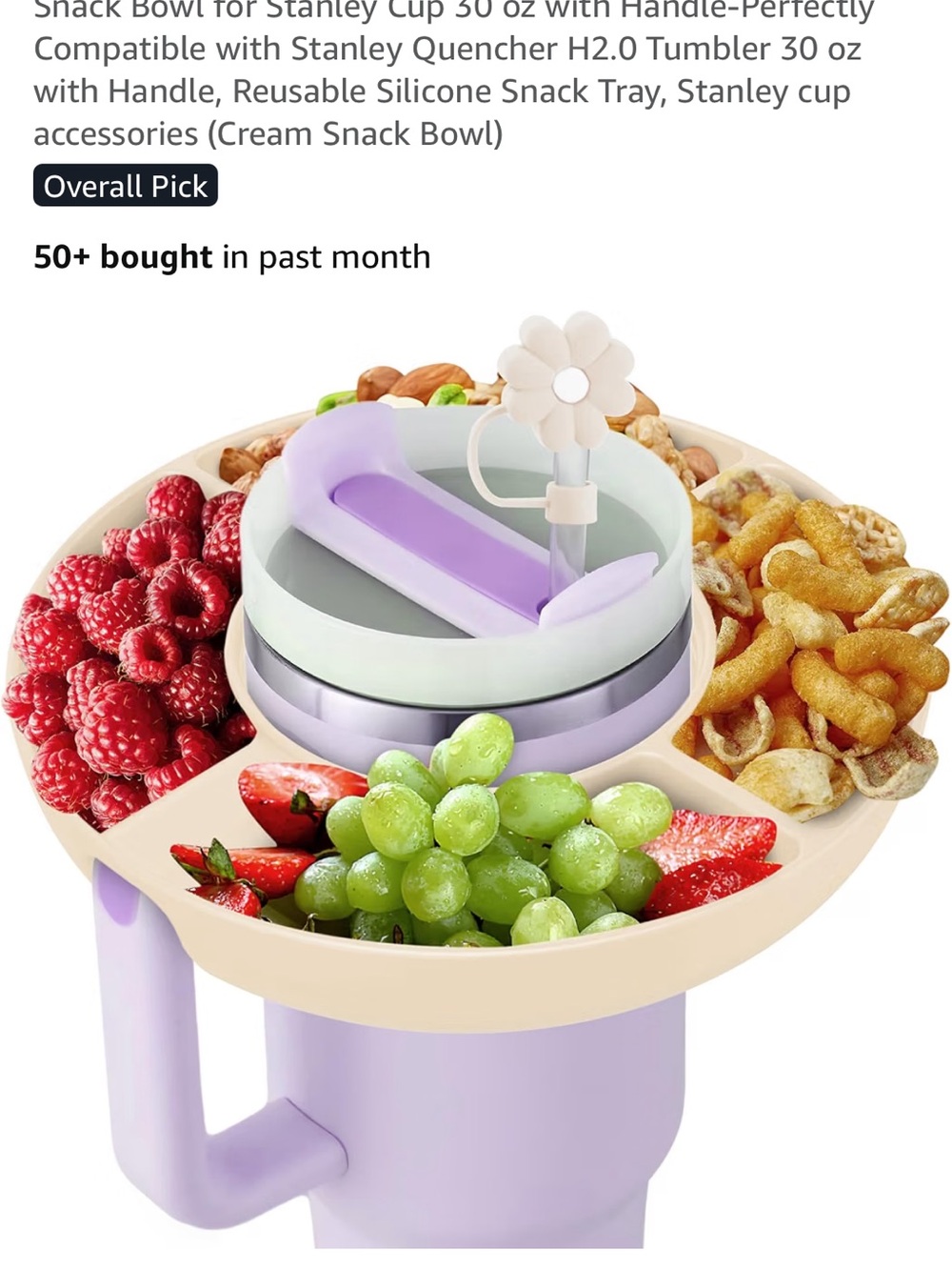 40 oz Purple Stanley and Snack Holder